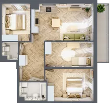 4 pokoje, mieszkanie 72,20 m², piętro 1, oferta nr A1.20.M14, Wawer GO 2.0, Warszawa, Wawer, Falenica, ul. Przylaszczkowa 17