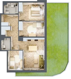 4 pokoje, mieszkanie 71,94 m², parter, oferta nr A2.10.M01, Wawer GO 2.0, Warszawa, Wawer, Falenica, ul. Przylaszczkowa 17