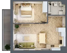2 pokoje, mieszkanie 46,03 m², piętro 3, oferta nr D2.40.M24, Wawer GO 2.0, Warszawa, Wawer, Falenica, ul. Przylaszczkowa 17