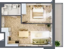 2 pokoje, mieszkanie 40,72 m², piętro 1, oferta nr D2.20.M13, Wawer GO 2.0, Warszawa, Wawer, Falenica, ul. Przylaszczkowa 17