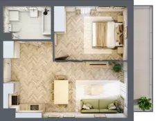 2 pokoje, mieszkanie 44,58 m², piętro 3, oferta nr D2.40.M28, Wawer GO 2.0, Warszawa, Wawer, Falenica, ul. Przylaszczkowa 17