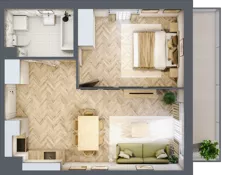 2 pokoje, mieszkanie 44,58 m², piętro 2, oferta nr D2.30.M20, Wawer GO 2.0, Warszawa, Wawer, Falenica, ul. Przylaszczkowa 17