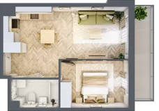 2 pokoje, mieszkanie 39,69 m², piętro 1, oferta nr D2.20.M06, Wawer GO 2.0, Warszawa, Wawer, Falenica, ul. Przylaszczkowa 17