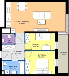 3 pokoje, mieszkanie 67,16 m², piętro 2, oferta nr C40, Daszyńskiego Park, Katowice, Wełnowiec-Józefowiec, ul. Daszyńskiego 38