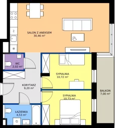 3 pokoje, mieszkanie 67,66 m², piętro 1, oferta nr C25, Daszyńskiego Park, Katowice, Wełnowiec-Józefowiec, ul. Daszyńskiego 38