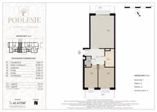 3 pokoje, mieszkanie 66,32 m², piętro 1, oferta nr 1A.6, Podlesie, Gliwice, Szobiszowice, ul. Tarnogórska 86