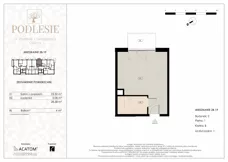 1 pokój, mieszkanie 28,58 m², piętro 1, oferta nr 2B.19, Podlesie, Gliwice, Szobiszowice, ul. Tarnogórska 86