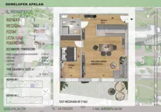 2 pokoje, mieszkanie 58,02 m², parter, oferta nr 1/M62, Osiedle Wieniawskiego - etap V, Rzeszów, Słocina, ul. Wieniawskiego