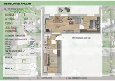 3 pokoje, mieszkanie 58,62 m², piętro 5, oferta nr 1/M86, Osiedle Wieniawskiego - etap V, Rzeszów, Słocina, ul. Wieniawskiego
