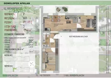 3 pokoje, mieszkanie 58,60 m², piętro 2, oferta nr 2/M39, Osiedle Wieniawskiego - etap V, Rzeszów, Słocina, ul. Wieniawskiego
