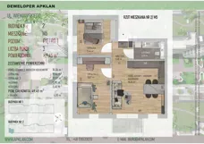 3 pokoje, mieszkanie 49,45 m², piętro 1, oferta nr 2/M5, Osiedle Wieniawskiego - etap V, Rzeszów, Słocina, ul. Wieniawskiego