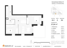 3 pokoje, mieszkanie 57,34 m², piętro 2, oferta nr B2/50, Osiedle Koncertowa Dolina, Lublin, Czechów Północny, Choiny, ul. Koncertowa