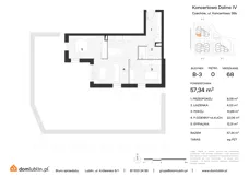 3 pokoje, mieszkanie 57,34 m², parter, oferta nr B3/68, Osiedle Koncertowa Dolina, Lublin, Czechów Północny, Choiny, ul. Koncertowa