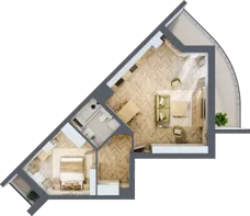 2 pokoje, mieszkanie 51,29 m², parter, oferta nr 30, Quatro, Olsztyn, Zatorze, ul. Poprzeczna