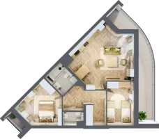 3 pokoje, mieszkanie 60,30 m², piętro 1, oferta nr 32, Quatro, Olsztyn, Zatorze, ul. Poprzeczna