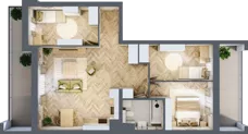 4 pokoje, mieszkanie 70,51 m², piętro 9, oferta nr 86, Quatro, Olsztyn, Zatorze, ul. Poprzeczna