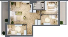 4 pokoje, mieszkanie 70,51 m², parter, oferta nr 87, Quatro, Olsztyn, Zatorze, ul. Poprzeczna