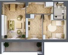 2 pokoje, mieszkanie 53,80 m², parter, oferta nr 88, Quatro, Olsztyn, Zatorze, ul. Poprzeczna