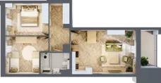 3 pokoje, mieszkanie 56,54 m², piętro 1, oferta nr 92, Quatro, Olsztyn, Zatorze, ul. Poprzeczna