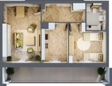 2 pokoje, mieszkanie 53,80 m², piętro 4, oferta nr 100, Quatro, Olsztyn, Zatorze, ul. Poprzeczna