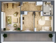 2 pokoje, mieszkanie 53,80 m², piętro 6, oferta nr 106, Quatro, Olsztyn, Zatorze, ul. Poprzeczna