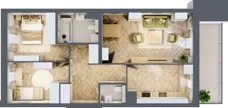 3 pokoje, mieszkanie 62,51 m², piętro 6, oferta nr 135, Quatro, Olsztyn, Zatorze, ul. Poprzeczna