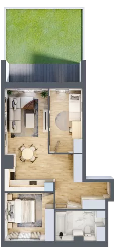 3 pokoje, mieszkanie 58,41 m², parter, oferta nr 32, Apartamenty Horizon II etap, Radom, Akademickie, ul. Kazimierza Pułaskiego / Akademicka