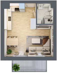 1 pokój, mieszkanie 29,08 m², parter, oferta nr 2, Apartamenty Horizon II etap, Radom, Akademickie, ul. Kazimierza Pułaskiego / Akademicka