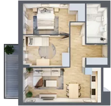 3 pokoje, mieszkanie 55,59 m², piętro 2, oferta nr 66, Apartamenty Horizon II etap, Radom, Akademickie, ul. Kazimierza Pułaskiego / Akademicka