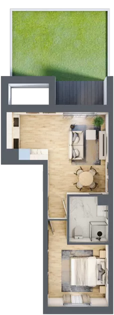 2 pokoje, mieszkanie 37,35 m², parter, oferta nr 1, Apartamenty Horizon II etap, Radom, Akademickie, ul. Kazimierza Pułaskiego / Akademicka