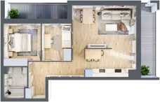 3 pokoje, mieszkanie 59,02 m², piętro 7, oferta nr 114, Apartamenty Horizon II etap, Radom, Akademickie, ul. Kazimierza Pułaskiego / Akademicka