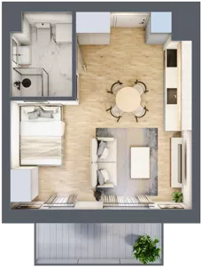 1 pokój, mieszkanie 28,90 m², piętro 1, oferta nr 5, Apartamenty Horizon II etap, Radom, Akademickie, ul. Kazimierza Pułaskiego / Akademicka