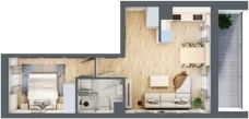 2 pokoje, mieszkanie 38,77 m², piętro 1, oferta nr 3, Apartamenty Horizon II etap, Radom, Akademickie, ul. Kazimierza Pułaskiego / Akademicka