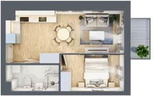 2 pokoje, mieszkanie 33,85 m², piętro 1, oferta nr 47, Apartamenty Horizon II etap, Radom, Akademickie, ul. Kazimierza Pułaskiego / Akademicka