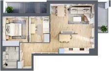 3 pokoje, mieszkanie 59,02 m², piętro 3, oferta nr 68, Apartamenty Horizon II etap, Radom, Akademickie, ul. Kazimierza Pułaskiego / Akademicka