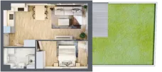 2 pokoje, mieszkanie 38,33 m², piętro 1, oferta nr 53, Apartamenty Horizon II etap, Radom, Akademickie, ul. Kazimierza Pułaskiego / Akademicka