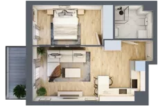 2 pokoje, mieszkanie 38,33 m², piętro 1, oferta nr 53, Apartamenty Horizon II etap, Radom, Akademickie, ul. Kazimierza Pułaskiego / Akademicka