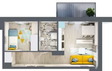 2 pokoje, mieszkanie 32,80 m², piętro 2, oferta nr M12, Apartamenty Serene , Kielce, KSM, ul. Zagórska