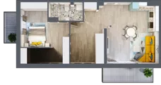 2 pokoje, mieszkanie 52,61 m², piętro 4, oferta nr M26, Apartamenty Serene , Kielce, KSM, ul. Zagórska