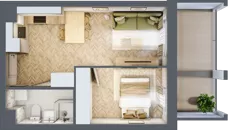 2 pokoje, mieszkanie 33,49 m², piętro 1, oferta nr 7, Alta Novum, Bydgoszcz, Stary Fordon, ul. Altanowa 22