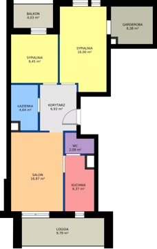 3 pokoje, mieszkanie 68,83 m², piętro 3, oferta nr M100, Nałęczowska - etap I, Lublin, Szerokie, ul. Nałęczowska 67