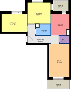 3 pokoje, mieszkanie 67,63 m², piętro 6, oferta nr M63, Nałęczowska - etap I, Lublin, Szerokie, ul. Nałęczowska 67