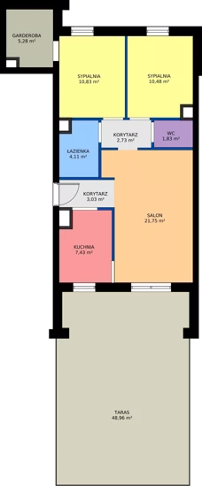 3 pokoje, mieszkanie 67,47 m², piętro 1, oferta nr M71, Nałęczowska - etap I, Lublin, Szerokie, ul. Nałęczowska 67