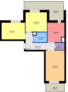 3 pokoje, mieszkanie 67,37 m², piętro 1, oferta nr M43, Nałęczowska - etap I, Lublin, Szerokie, ul. Nałęczowska 67