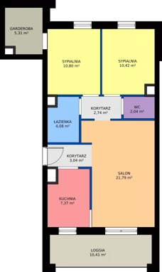 3 pokoje, mieszkanie 67,59 m², piętro 6, oferta nr M86, Nałęczowska - etap I, Lublin, Szerokie, ul. Nałęczowska 67