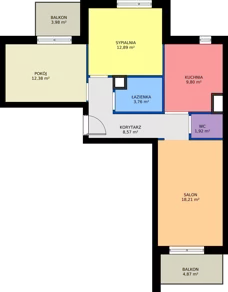 3 pokoje, mieszkanie 67,53 m², piętro 3, oferta nr M51, Nałęczowska - etap I, Lublin, Szerokie, ul. Nałęczowska 67