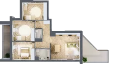 4 pokoje, mieszkanie 72,64 m², piętro 1, oferta nr M135, Nałęczowska - etap II, Lublin, Szerokie, ul. Nałęczowska 67