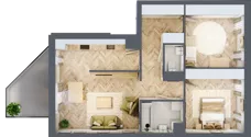 3 pokoje, mieszkanie 69,12 m², piętro 1, oferta nr M134, Nałęczowska - etap II, Lublin, Szerokie, ul. Nałęczowska 67