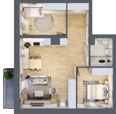 3 pokoje, mieszkanie 62,71 m², piętro 5, oferta nr 29, Esperanto Park Budynek B2, Olsztyn, Podleśna, ul. Zamenhofa