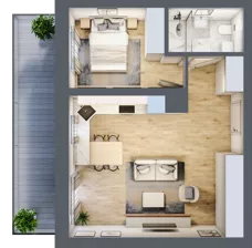 2 pokoje, mieszkanie 44,21 m², parter, oferta nr 3, Esperanto Park Budynek B2, Olsztyn, Podleśna, ul. Zamenhofa
